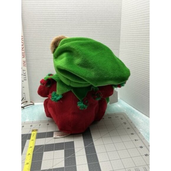 Hallmark DAN DEE 2002 BROWN BEAR ELF Christmas PLUSH Stuffed Animal TOY - Picture 3 of 9